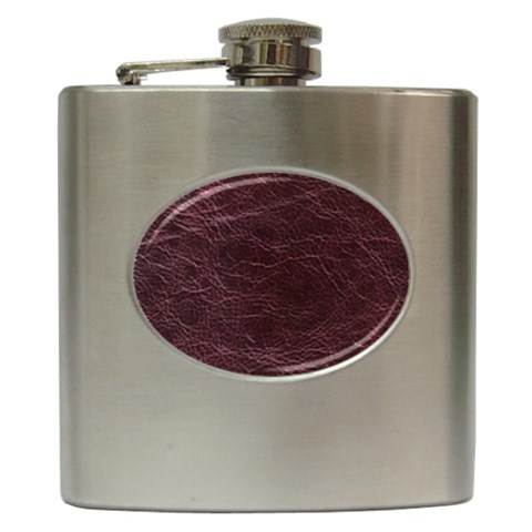 Leather Look & Skins  Capri Cranberry Hip Flask (6 oz) from ArtsNow.com Front