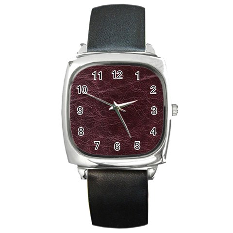 Leather Look & Skins  Capri Cranberry Square Metal Watch from ArtsNow.com Front