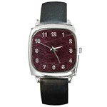 Leather Look & Skins  Capri Cranberry Square Metal Watch