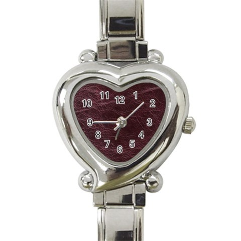 Leather Look & Skins  Capri Cranberry Heart Italian Charm Watch from ArtsNow.com Front