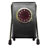 Leather Look & Skins  Capri Cranberry Pen Holder Desk Clock