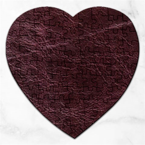 Leather Look & Skins  Capri Cranberry Jigsaw Puzzle (Heart) from ArtsNow.com Front