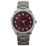 Leather Look & Skins  Capri Cranberry Sport Metal Watch