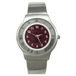 Leather Look & Skins  Capri Cranberry Stainless Steel Watch