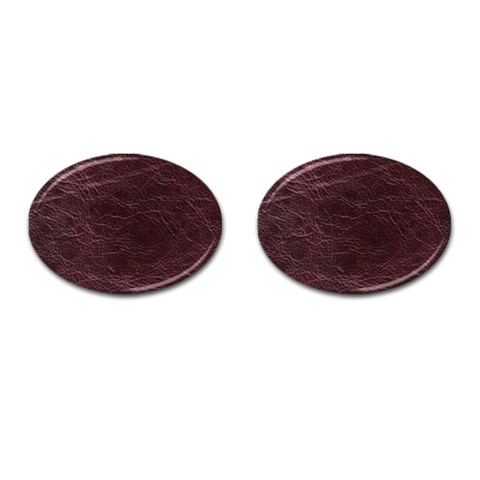 Leather Look & Skins  Capri Cranberry Cufflinks (Oval) from ArtsNow.com Front(Pair)