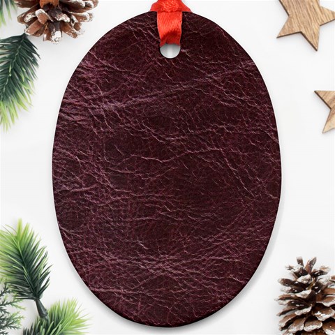 Leather Look & Skins  Capri Cranberry Oval Ornament (Two Sides) from ArtsNow.com Front