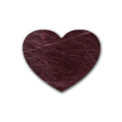 Leather Look & Skins  Capri Cranberry Rubber Coaster (Heart) from ArtsNow.com Front