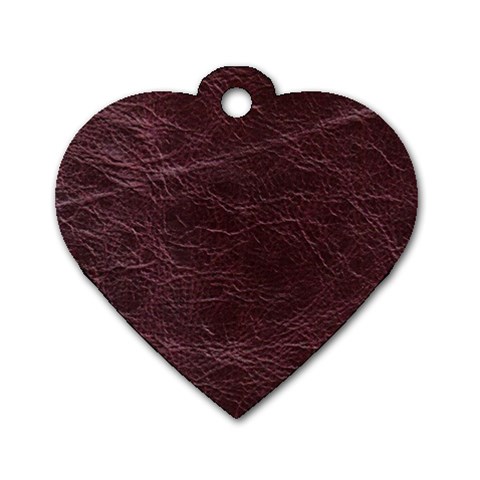 Leather Look & Skins  Capri Cranberry Dog Tag Heart (One Side) from ArtsNow.com Front