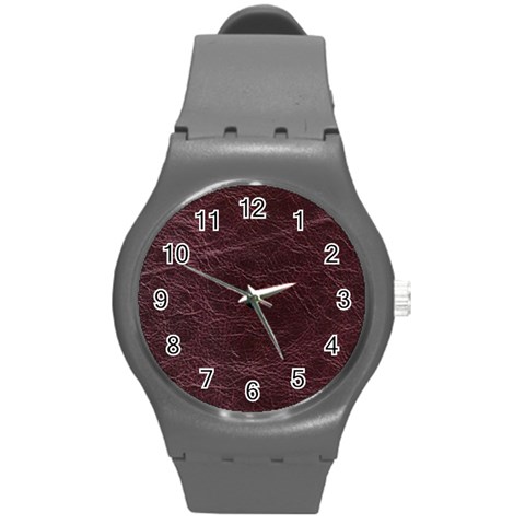 Leather Look & Skins  Capri Cranberry Round Plastic Sport Watch Medium from ArtsNow.com Front