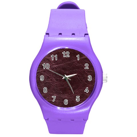 Leather Look & Skins  Capri Cranberry Round Plastic Sport Watch Medium from ArtsNow.com Front