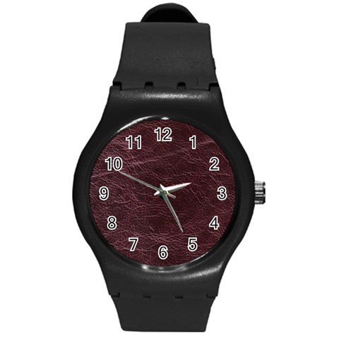 Leather Look & Skins  Capri Cranberry Round Plastic Sport Watch Medium from ArtsNow.com Front