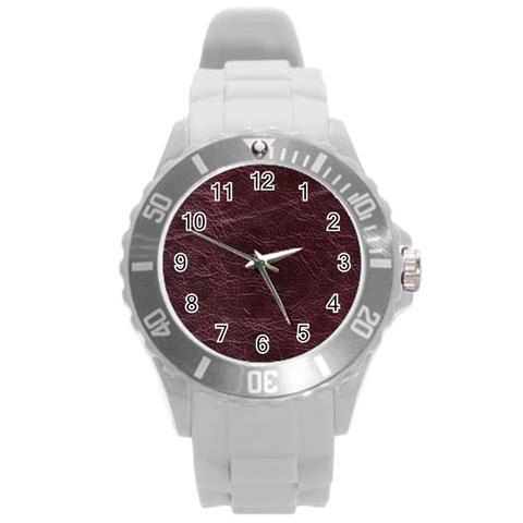 Leather Look & Skins  Capri Cranberry Round Plastic Sport Watch Large from ArtsNow.com Front