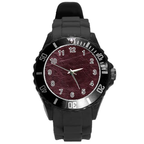 Leather Look & Skins  Capri Cranberry Round Plastic Sport Watch Large from ArtsNow.com Front