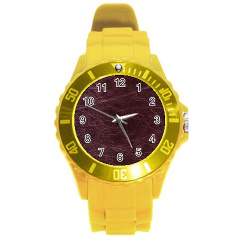 Leather Look & Skins  Capri Cranberry Round Plastic Sport Watch Large from ArtsNow.com Front