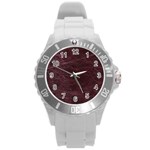 Leather Look & Skins  Capri Cranberry Round Plastic Sport Watch Large