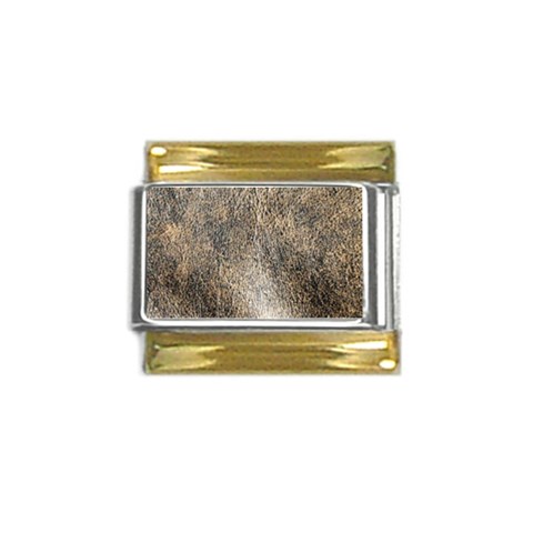 Ll Brown Gold Trim Italian Charm (9mm) from ArtsNow.com Front