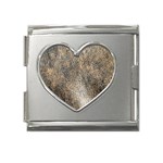 Ll Brown Mega Link Heart Italian Charm (18mm)