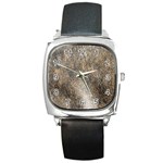 Ll Brown Square Metal Watch
