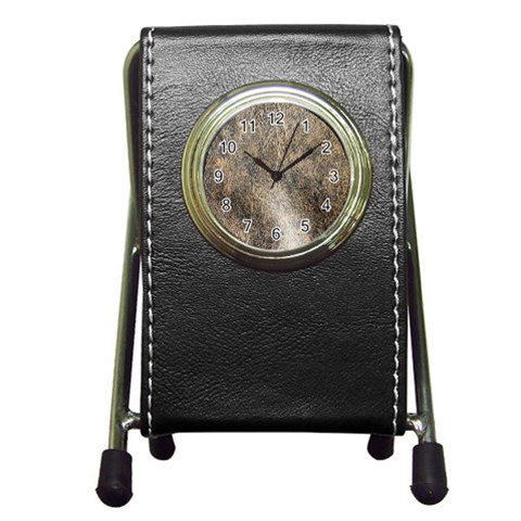 Ll Brown Pen Holder Desk Clock from ArtsNow.com Front