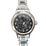 Ll Black Round Italian Charm Watch