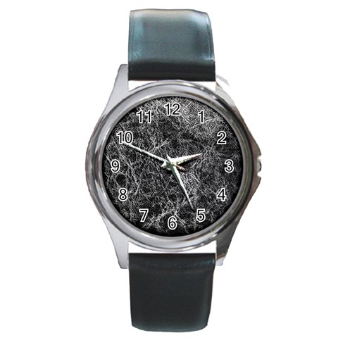 Ll Black Round Metal Watch from ArtsNow.com Front