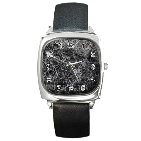 Ll Black Square Metal Watch from ArtsNow.com Front