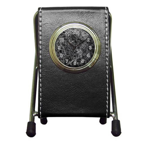Ll Black Pen Holder Desk Clock from ArtsNow.com Front