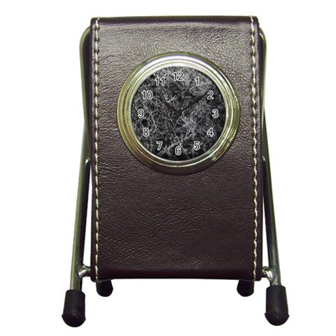 Ll Black Pen Holder Desk Clock from ArtsNow.com Front