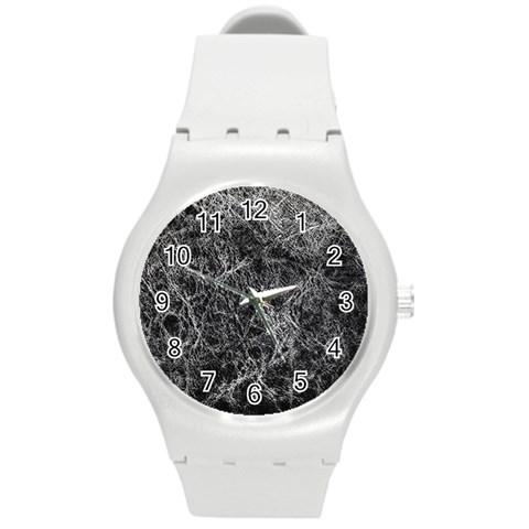 Ll Black Round Plastic Sport Watch Medium from ArtsNow.com Front