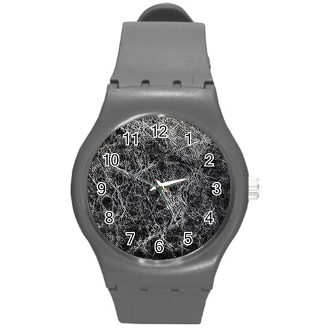 Ll Black Round Plastic Sport Watch Medium from ArtsNow.com Front