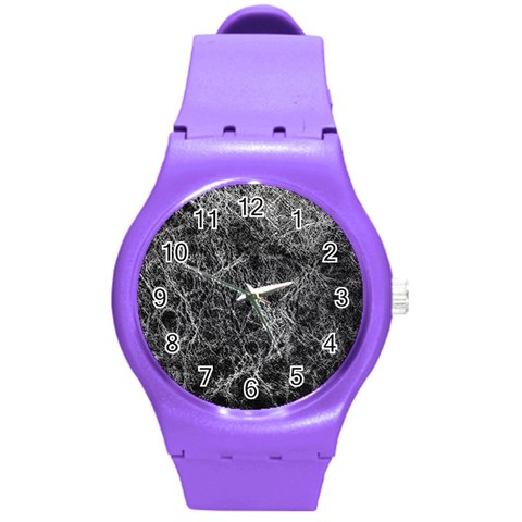 Ll Black Round Plastic Sport Watch Medium from ArtsNow.com Front