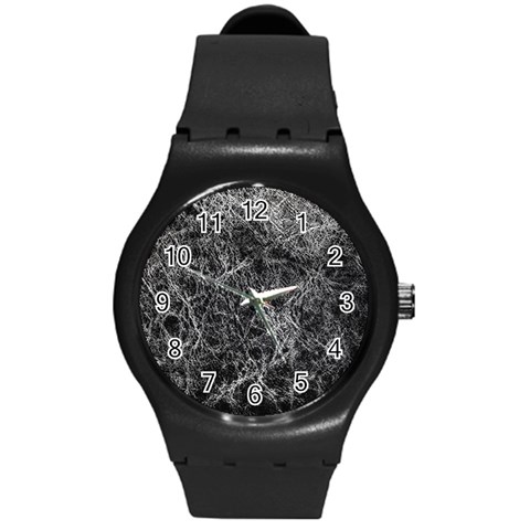 Ll Black Round Plastic Sport Watch Medium from ArtsNow.com Front