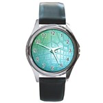 Ll Blue Round Metal Watch