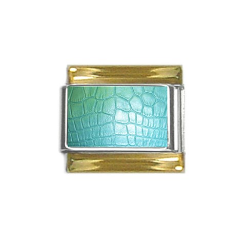 Ll Blue Gold Trim Italian Charm (9mm) from ArtsNow.com Front