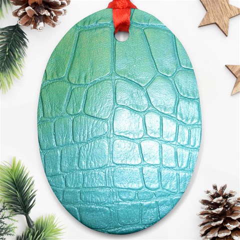 Ll Blue Oval Ornament (Two Sides) from ArtsNow.com Front