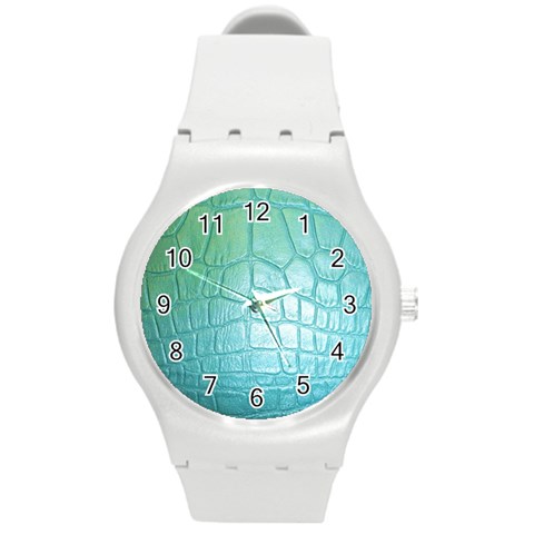 Ll Blue Round Plastic Sport Watch Medium from ArtsNow.com Front
