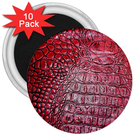 Ll Alligator Red 3  Magnet (10 pack) from ArtsNow.com Front