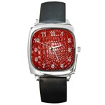 Ll Alligator Natural Color Square Metal Watch