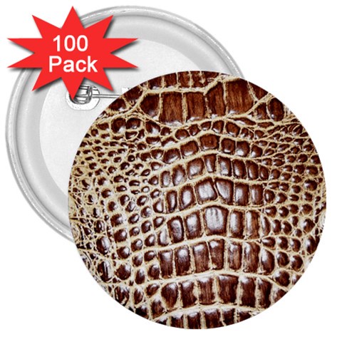 Ll Alligator Macro 3  Button (100 pack) from ArtsNow.com Front